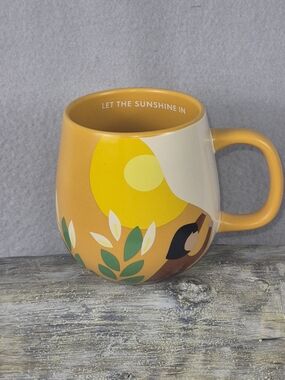 Indigo Yellow & Cream "Let The Sunshine In" Ceramic Mug